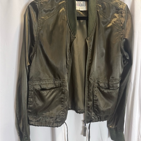 Thread & Supply Khaki Bomber Jacket - Picture 1 of 2